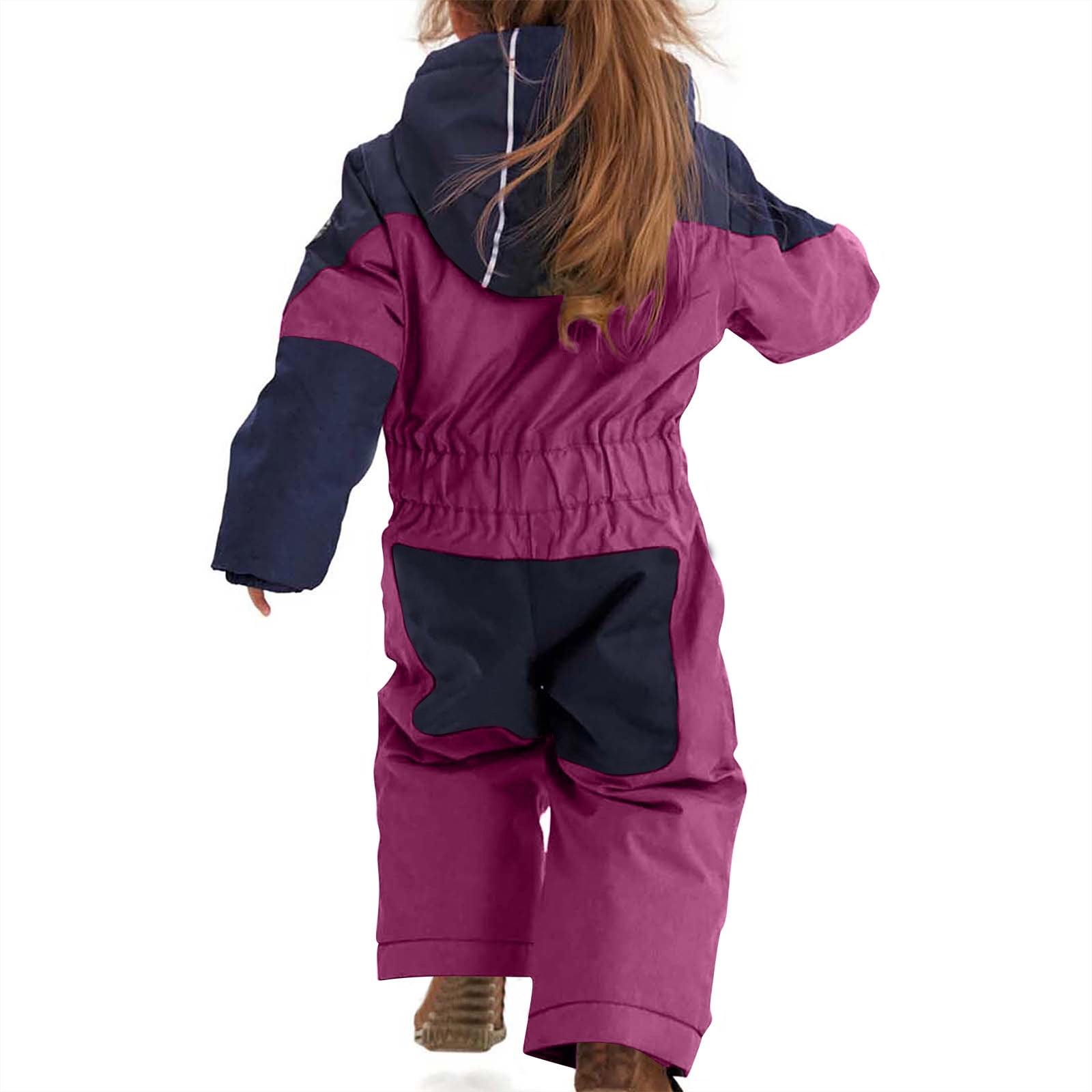 FNFYFH Girls Boys One Piece Snowsuit Waterproof Windproof Ski Snow Hooded Coveralls Winter Outdoor Jumpsuits