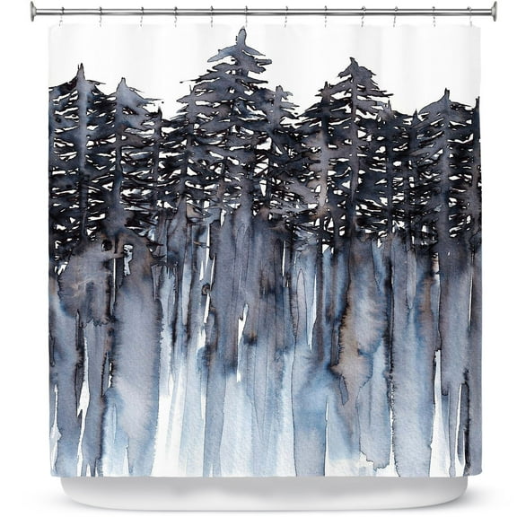 Shower Curtains 70" x 73" from DiaNoche Designs by Julia Di Sano - Forest Trees Grey