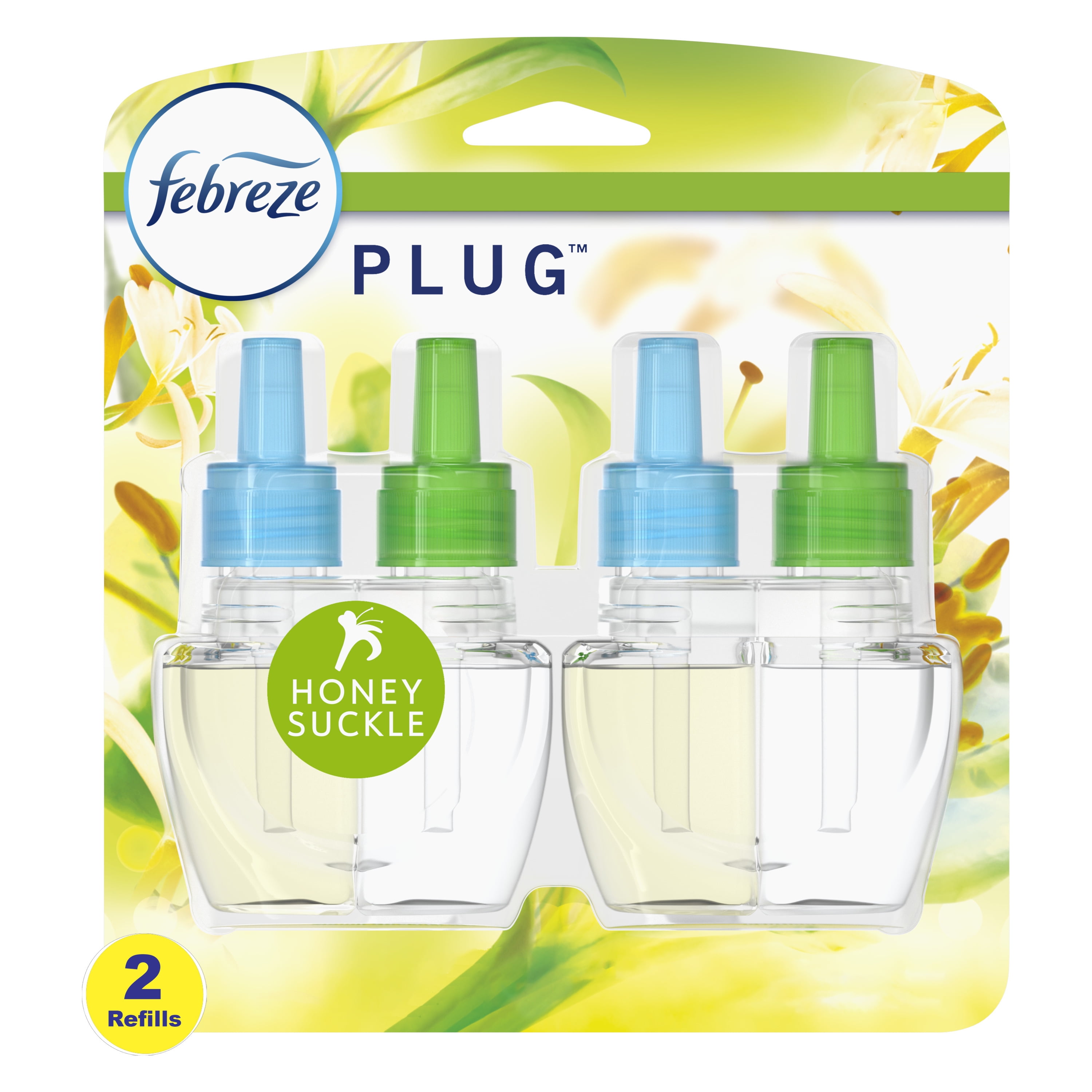 Febreze OdorFighting PLUG Air Freshener Honeysuckle, (2) .87 fl oz Oil
