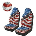 thumbnail image 3 of Uorisanigo Car Seat Covers, 2-Pack Universal Sideless American Flag Eagle Front Seat Covers Washable Seats Cushion for Most Cars, Auto Interior Accessories, Easy Installation, 3 of 7