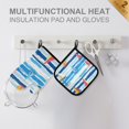 thumbnail image 4 of Yayeee Oven Mitts and Pot Holder Set of 2 Heat Resistant Kitchen Gloves Baking Hot Pad, Yellow Sailboats, 4 of 5