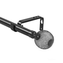 Urbanest 1" Columbia Adjustable Curtain Rod, 48"-84", Black