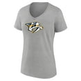 thumbnail image 2 of Women's Heather Gray Nashville Predators Primary Logo Team V-Neck T-Shirt, 2 of 3