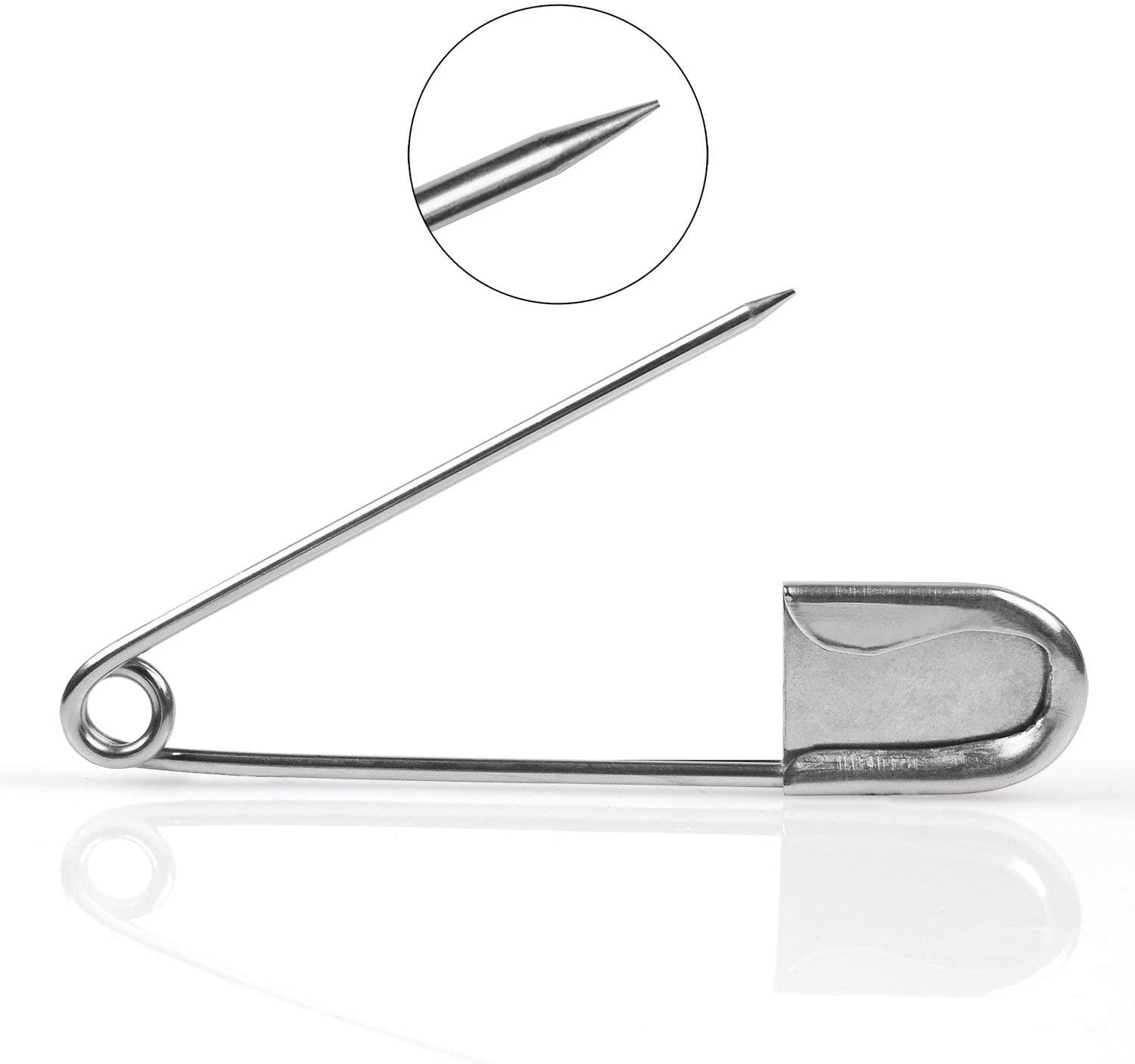 Vrupin Stainless Steel Safety Pins,Safety Pins Bulk Metal Silver