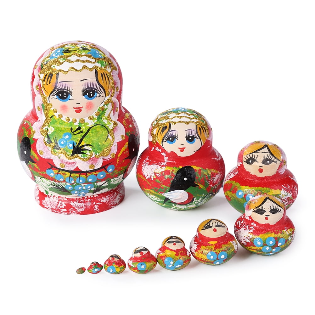 five-seater matryoshka,Garden 4,13 10,5 cm wooden, Nesting doll