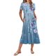 thumbnail image 1 of Vestido midi Zeagoo Aline Flowy Swing para mujer, azul Floral-2, 1 of 6