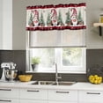 thumbnail image 4 of Christmas Gnomes Curtain Valances for Windows, Kitchen Valance Window Treatments Panel 2 Pack, Xmas Tree Snowflakes Winter Burlap Plaid Rod Pocket Short Curtains for Bathroom Bedroom 60 x 18 Inch, 4 of 8