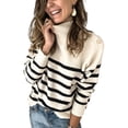 thumbnail image 1 of Guardurnaity Suéter a rayas de moda para mujer, cálido y cómodo, varios colores disponibles, invierno para mujer Prendas para la parte del cuerpo Blanquecino SG, 1 of 6