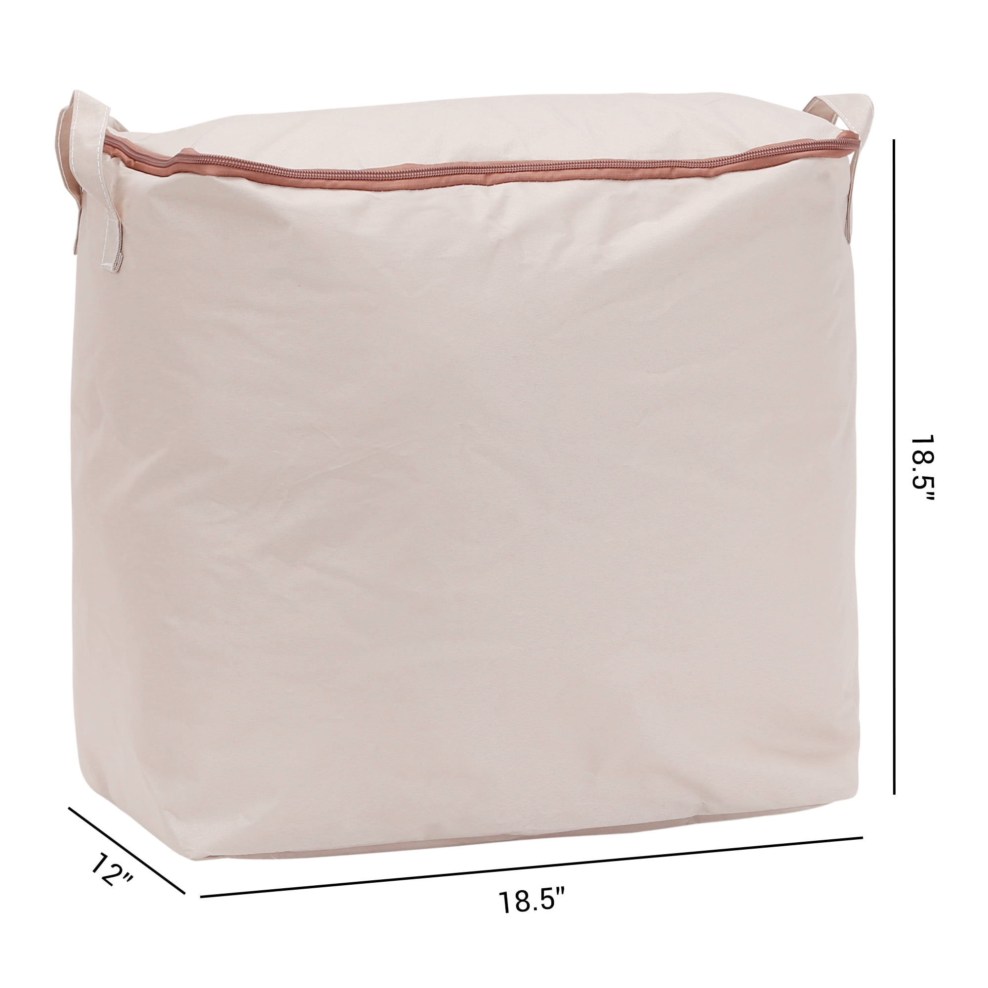 Unique Bargains Foldable Storage Bags w Handles for Closet Organizers Kakhi 18.5x12x18.5in