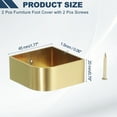 thumbnail image 2 of Uxcell 2 Pcs Cubierta de Pata de Mueble de Latón, 1.65 x 1.77 x 0.79 Pulgadas, Cubiertas de Pata de Mueble en Forma de U Doradas para Proteger el Suelo de Sillas, Mesas, Sofás, Camas, 2 of 6