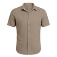 thumbnail image 3 of DGMIOCS Chemise Habillée pour Homme Coupe Classique Ne Rétrécit Pas Tenue de Bureau Kaki TTG, 3 of 4