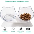 thumbnail image 3 of 15°Elevated Cat Food Bowls with Stand,Double Raised Cat Transparent Plastic Bowl, Stress-Free Suit for Cats and Small Dogs, Anti Vomiting cat Bowl, Cute Cat Face Double Bowl,Double Bowl, 3 of 8