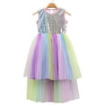 thumbnail image 5 of Kogui Girls Dresses Special Occasion Girls Sequin Tulle Mesh Dress Ruffle Party Tutu Dress Size 8-9 (Light Yellow,8-9 Years ), 5 of 6
