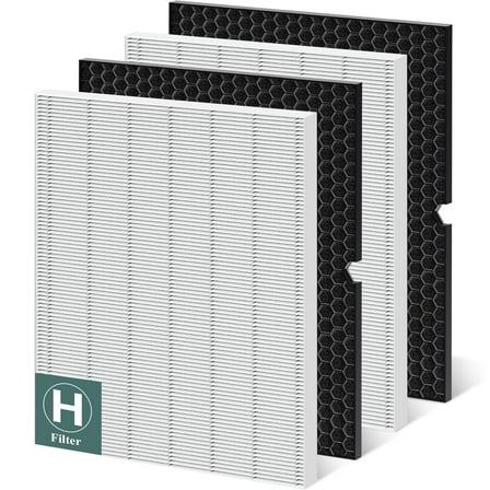 2 Sets 116130 HEPA Replacement Filter H 116130 for Winix 5500-2 Plasmawave Air Purifier ，HEPA Filter and Activated Carbon Filter Combo Pack