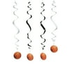 Basketball Hanging Swirl - Party Decor - 12 Pieces