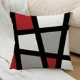 thumbnail image 4 of Red Throw Pillow Covers Set of 4 20x20 Inch Black and Grey Abstract Stripes Decorative Pillowcases with Modern Geometric Patterns for Sofa Couch Bed Living Room Elevate Your Interior Design, 4 of 6