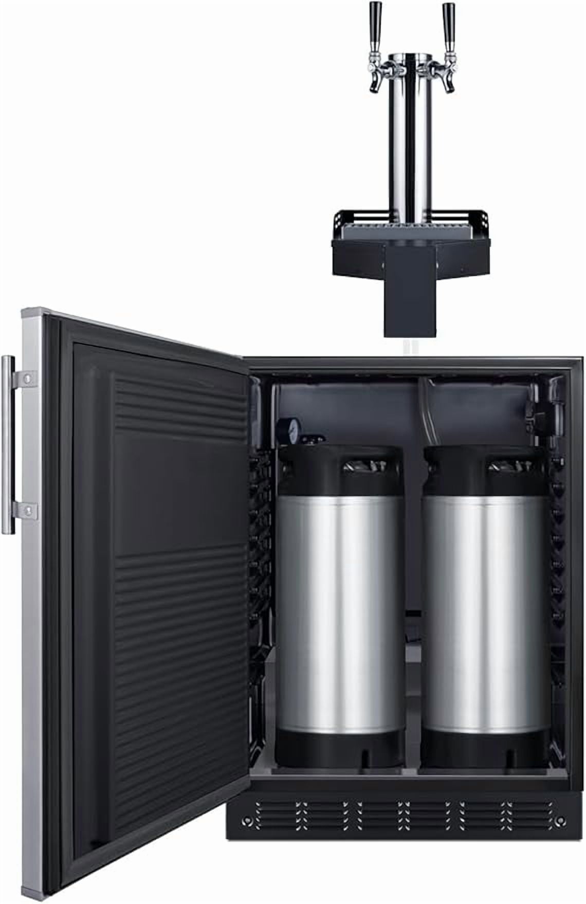 Summit Sbcfltwcfadalhd 24" Wide 5.8 Cu. Ft. Built-In Double Tap Coffee Kegerator -