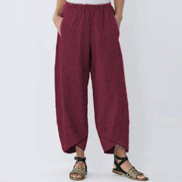 WILLBEST Pantalones Casuales de Verano: Pantalones Cómodos de Talla Grande para Mujer con Un Ajuste Relajado y Elegante. Extra Chica