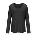thumbnail image 4 of CheerKidz Women Solid Color Long Sleeve Casual T Shirt Pullover Top Round Neck Basic Tee Soft Comfortable Everyday Wear Spring Winter Fashion Blouse(Black,2XL), 4 of 9