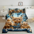 thumbnail image 2 of Manfei Cute Cartoon Bear Bedding Comforter Set,Kawaii Christmas Gifts Twin Comforter Sets,Happy New Year Bedding Set For Girls,Luxury Bedroom Decor Reversible,2pcs, 2 of 8