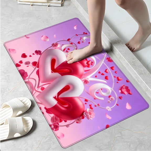 YIMEIS Love on Valentine's Day Kitchen Mat Rug - Perfect for Kitchen Counter, 16''*24'', Functional for Decoration