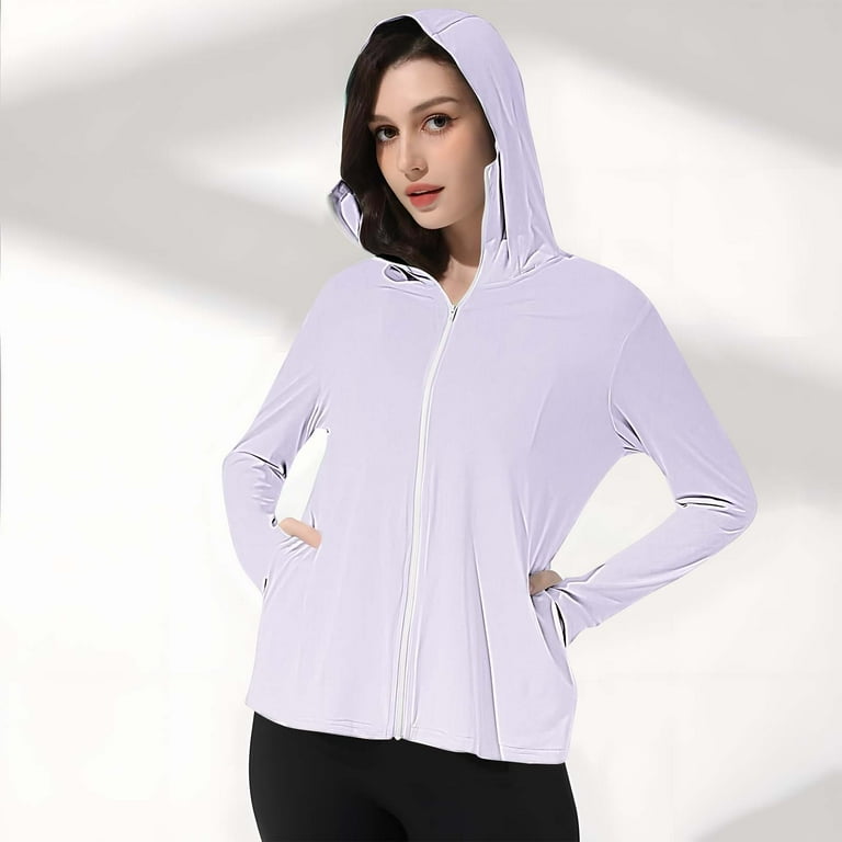 qelini Sun Protection Lightweight Jacket for Women with Zipper