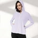 thumbnail image 5 of Chaquetas y prendas de vestir exteriores informales con capucha y manga larga de color degradado para mujer, con capucha y hebilla para el pulgar, ropa de protección solar, parte superior de poliéster, 5 of 7