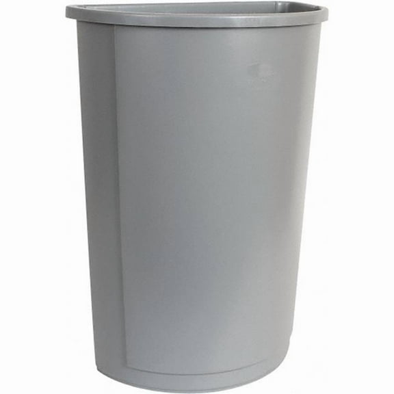 21 gal Half-Round Trash Can, Gray