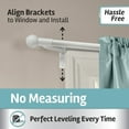 thumbnail image 2 of Zenna Home Smart Rods 18" - 48" Adjustable Wall Mount Café Window Curtain Rod, Easy Install, White, 2 of 7