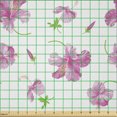 thumbnail image 2 of Ambesonne Flowers Fabric by the Yard Microfiber, Floral Patterns Country, 3 Yards, Pink White, 2 of 2