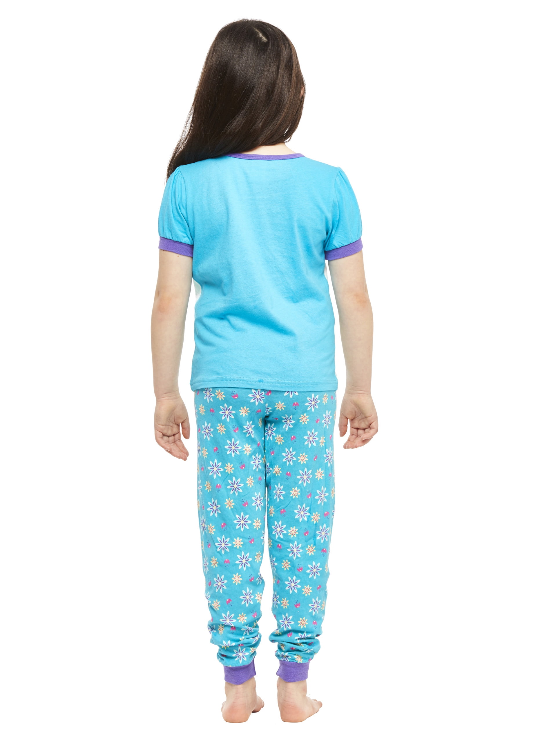 Girls 2Piece Cotton Pajama Set, ShortSleeve Top and Jogger Pants
