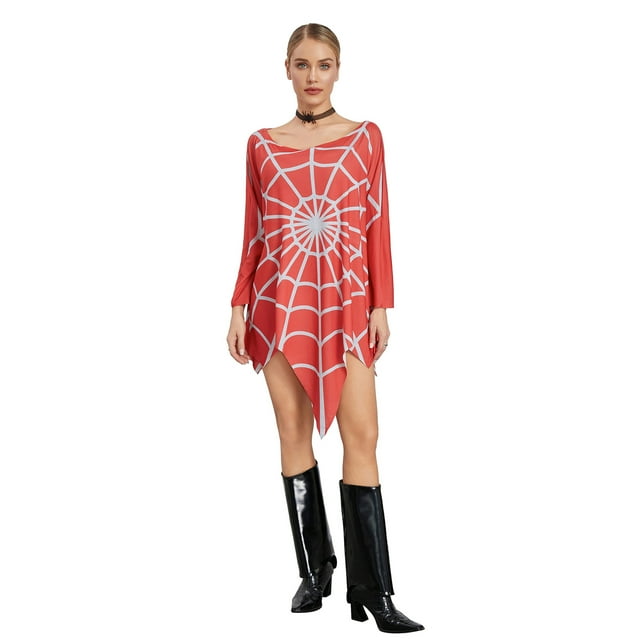 Gupgi Cape Toile d'Araignée d'Halloween pour Femmes Poncho Cape Toile d'Araignée Noire