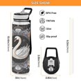 thumbnail image 3 of BZSMCE Sport Bottle Swan in Celestial Bloom Outdoor sports Water Bottle Size: 10.4x3in, 3 of 7
