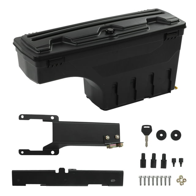 5SBSCFF15015R, Truck Bed Storage Box Driver Passenger Side Lockable Lid Matte Black For Upgrade