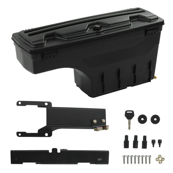 5SBSCFF15015R, Truck Bed Storage Box Driver Passenger Side Lockable Lid Matte Black For Upgrade