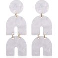 thumbnail image 1 of Pendientes colgantes de acrílico de herradura de moda declaración de ácido acético gota larga Earrin, 1 of 4