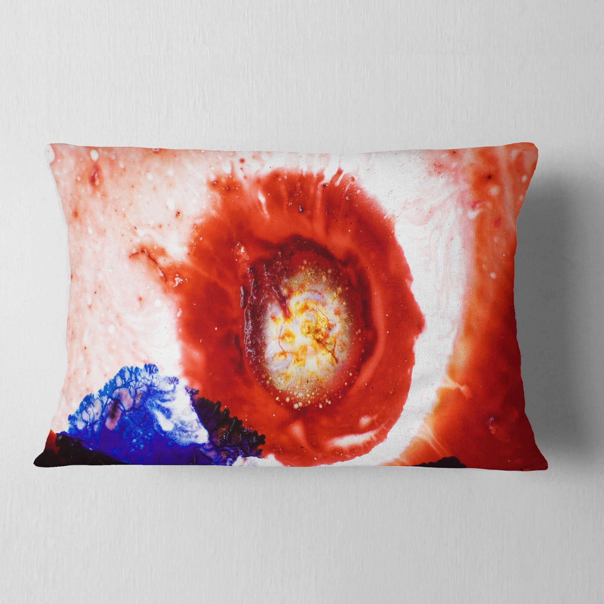 Designart Beautiful Curlicue of Paints - Abstract Throw Pillow - 12x20
