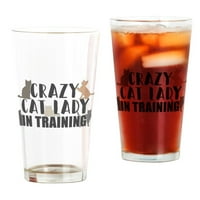 CafePress Crazy Cat Lady Pint Glass, Drinking Glass, 16 oz. CafePress