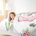 thumbnail image 4 of Homewish Pink Christmas Stocking 3-Piece Full Size Comforter Sets for Teens Boys Girls,Happy Xmas Bedding Comforter Set,Bowknot Flowers Lightweight Bedding Sets,Breathable Home Decor,Reversible, 4 of 8