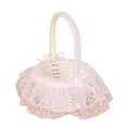 thumbnail image 2 of Kuroiy Woven Rattan Storage Basket | Handheld Easter Candy Flower Organizer | White Plastic | Lightweight Durable Skirt Design | 8.3x6.3in | Indoor Outdoor Holiday Decor, 2 of 6