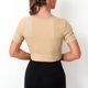 thumbnail image 4 of mfyjkho Tops Casuales Para Mujer, Camiseta De Punto Con Cuello En V, Manga Corta Y Diseño De Vendaje, Estilo Dulce Y Picante, Para Damas, Primavera Y Verano. Tops Para Salir Para Mujer Xs, 4 of 7