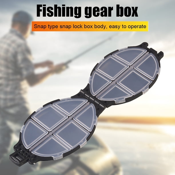 Caja de aparejos de 12 compartimentos, señuelos de pesca de tortuga, soporte para herramientas de cebo de gancho (negro) Ehuebsd Para estrenar