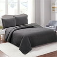 thumbnail image 2 of JML Quilt Set Queen Size Lightweight Bedspread, Soft Summer Quilt Bedding Set Coverlet for All Seasons with 3 Piece (1 Quilt, 2 Pillow Shams), Dark Gray, 2 of 5
