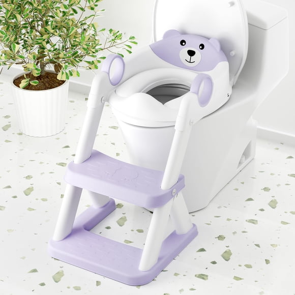 Asiento de entrenamiento para ir al baño COOSEYA 2 en 1 con banquito impermeable