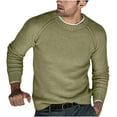 thumbnail image 2 of Knitted Sweaters for Men Casual Long Sleeve Crewneck Sweatshirts Shirts Mens Pullover Solid Color Stretchy Slim Basic Warm Office Work Sweater Tops, 2 of 6