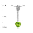 thumbnail image 4 of Star K� 6mm Genuine Peridot Heart Arrow Bar Pendant Necklace, 4 of 9