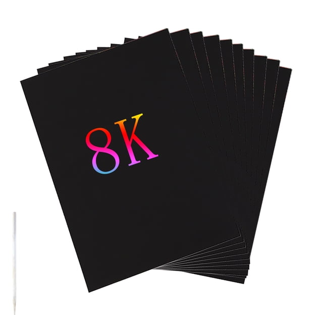 Juego de arte de papel de rascar Papel de rascar mágico para niños Artes y manualidades Tarjeta de r Abanopi 8K-1