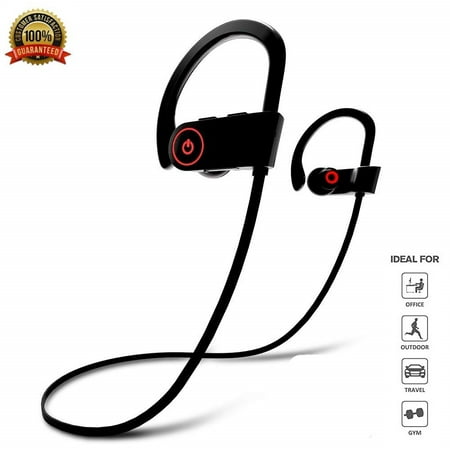 Bluetooth Headphones, Best Wireless Earbuds IPX7 Waterproof Sports Earphones w/Mic HD Stereo Sweatproof in-Ear Earbuds Gym Running Workout 8 Hour Battery Noise Cancelling (Best In Ear Earphones India)