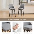 thumbnail image 4 of OTHNIEL Bar Stools Set of 2 Adjustable Chenille Swivel Barstool,Metal Leg,24 to 29 Inch Light Gray, 4 of 8