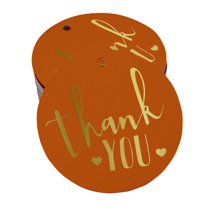 Inkdotpot Pack Of 100 Thank You Bridal Shower-Baby Shower-Retirement-Wedding-Birthday Favor Paper Tags Craft Real Gold Foil Hang Tags